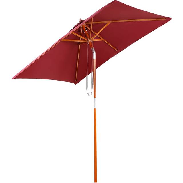 Outsunny Wine Red Tilting Parasol 2 x 1.5m - 2m