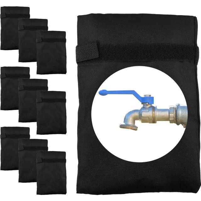 10 Pack Outdoor Faucet Covers for Winter Freeze Protection Upgraded Thicken 16x20cm/6.3x7.8in svart