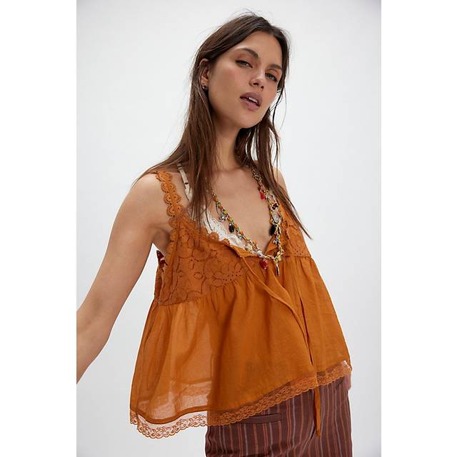 Stevie Lace Tank Top in Thai Curry, Size: XL
