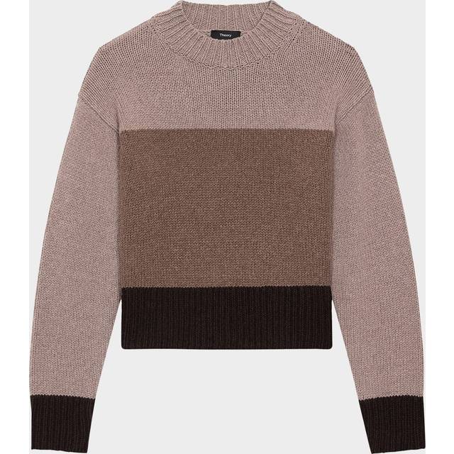Theory Colorblocked Wool & Cashmere-Blend Pullover