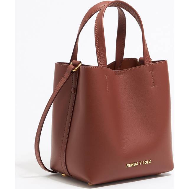 Small walnut leather Chihuahua bag - NUT - UN