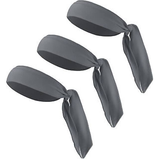 3 Pcs Adjustable Soft Sport Headband Sweat Wicking Gym Tennis Tie Dark Gray