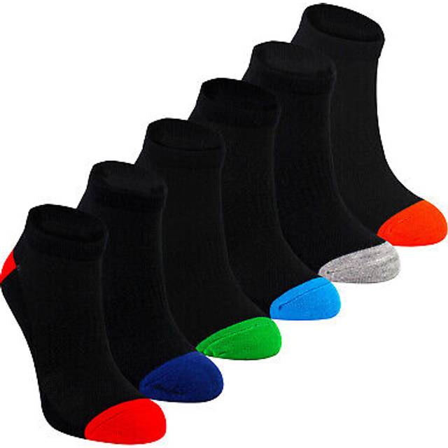 (2-3 Years, Black) Sock Snob - 6 Pack Boys Bamboo Trainer Socks | Kids Black Low Cut Heel & Toe Socks