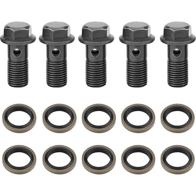 5pcs Motorcycle Banjo Bolts & Washers for Brake Caliper Master Cylinder M10 x 1.25mm