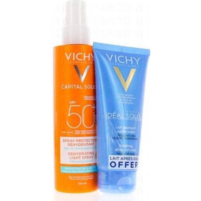 Vichy Capital Soleil Invisible vätskespray för cellskydd SPF50+ 200ml + lugnande after-sun mjölk 100ml