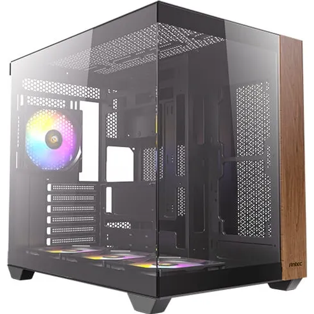 Antec CX800 Wood ARGB Mid Tower Tempered Glass Black PC Gaming Case