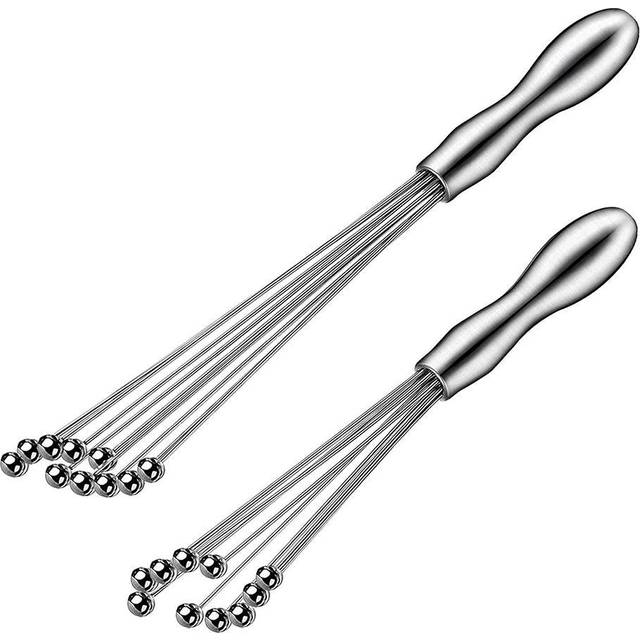 2 Pcs Mini Whisk Mixer Stainless Steel Balls 10 Inch and 12 Inch Whisk Manual Whisk Mixer