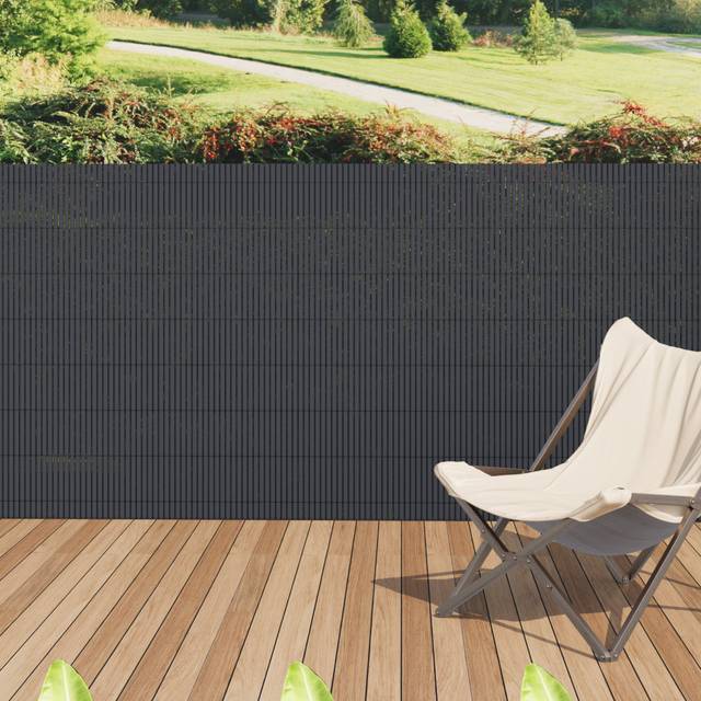 PVC Privacy Fence Sun-blocked Screen Panels 1.8*3M - Grey (Large)