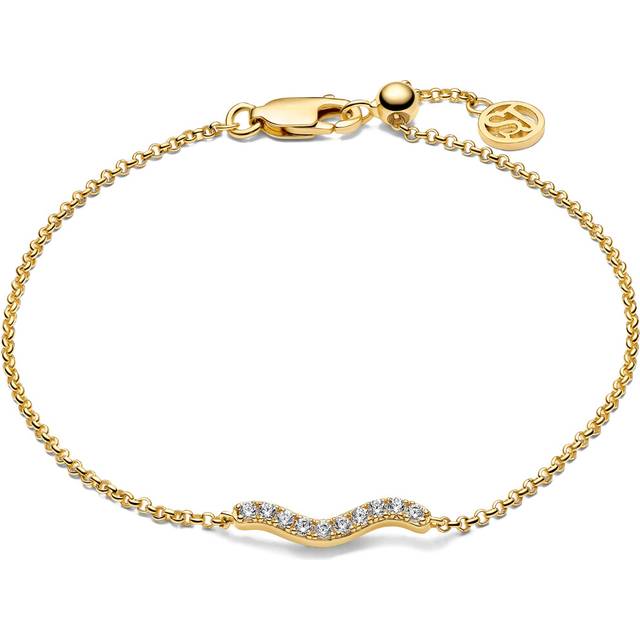 Ellera Waves Bracelet | Guld | Vita zirkoner