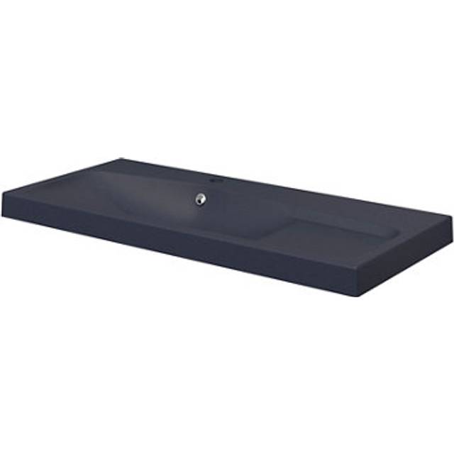 GoodHome Mila Black Rectangular Vanity Basin (W)100.4Cm - One Size