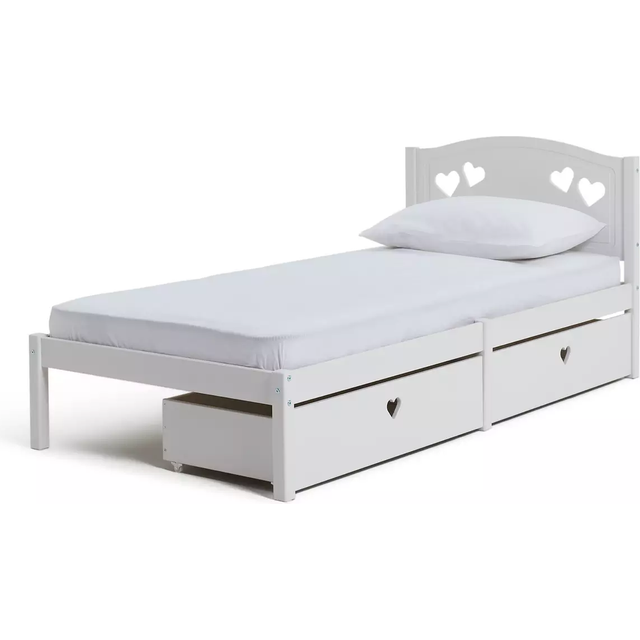 Argos Home Mia Single Bed Frame with 2 Drawers - White