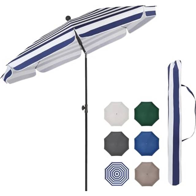 Sekey 2m Garden Parasol with Umbrella Cover - Adjustable and Portable Patio Umbrella for Beach, Garden, Pool, and Patio - UPF 50+ Sun Protection