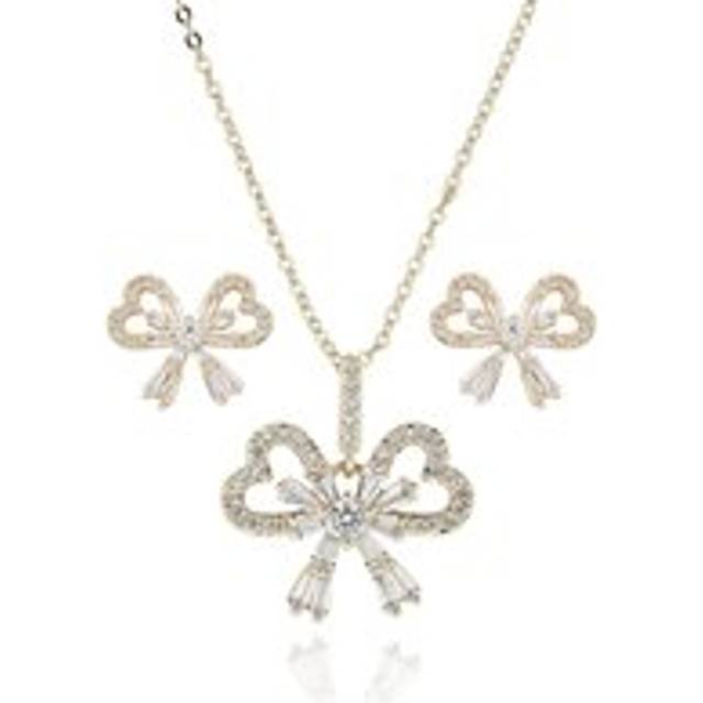 Bow necklace & Earring Set - Gold - Single S