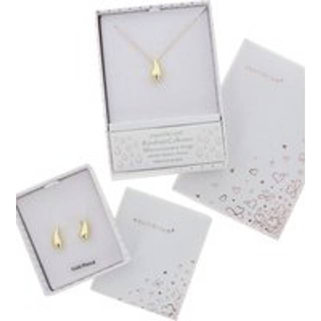 Raindrop Necklace and Earring Set - Gold - Single S