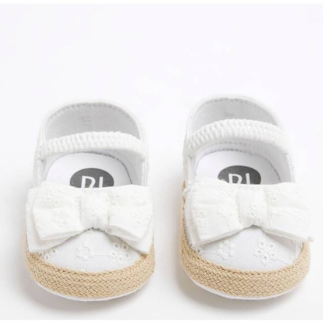 River Island Baby Girls Cream Broderie Bow Sandals - 9-12 Mths