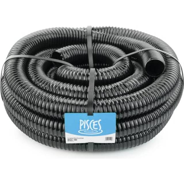 (50mm (2 inch), 10m) Pisces Black Flexi Pond Hose 12/20/25/32/38/40/50 mm