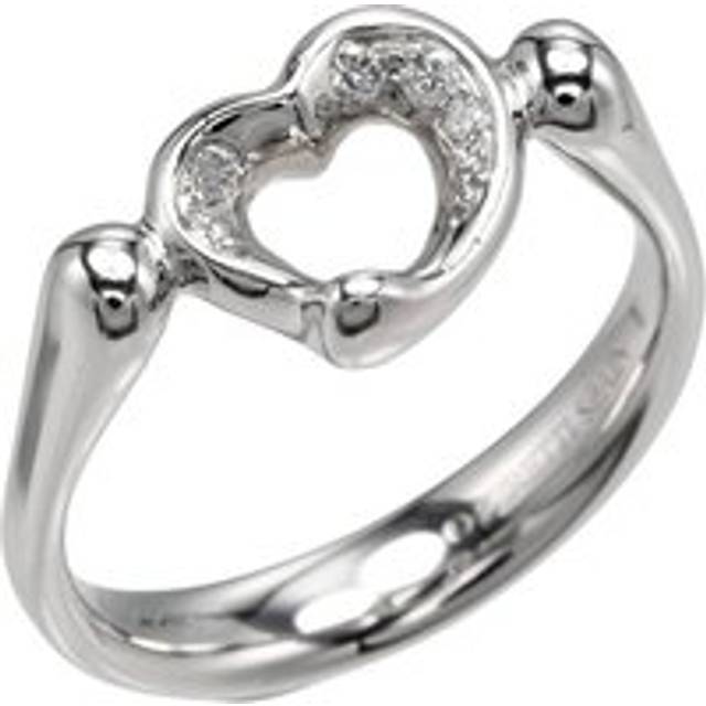 Preloved Heart Ring Diamond Accents Women - Silver - Grey - One Size