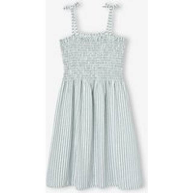 Smocked Dress with Straps for Girls ecru