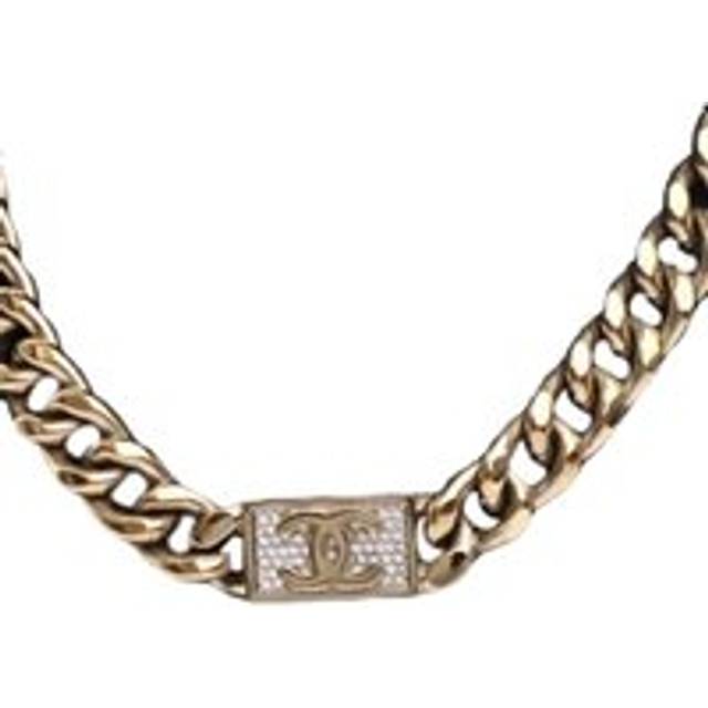 Preloved Cubic Zirconia Chain Necklace Women - Gold Costume Jewelry - Metallics - One Size