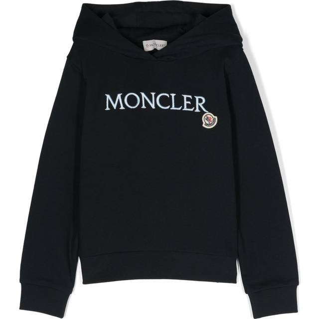 Moncler Enfant - embroidered-logo cotton hoodie - kids - Cotton/Cotton - 10 - Blue