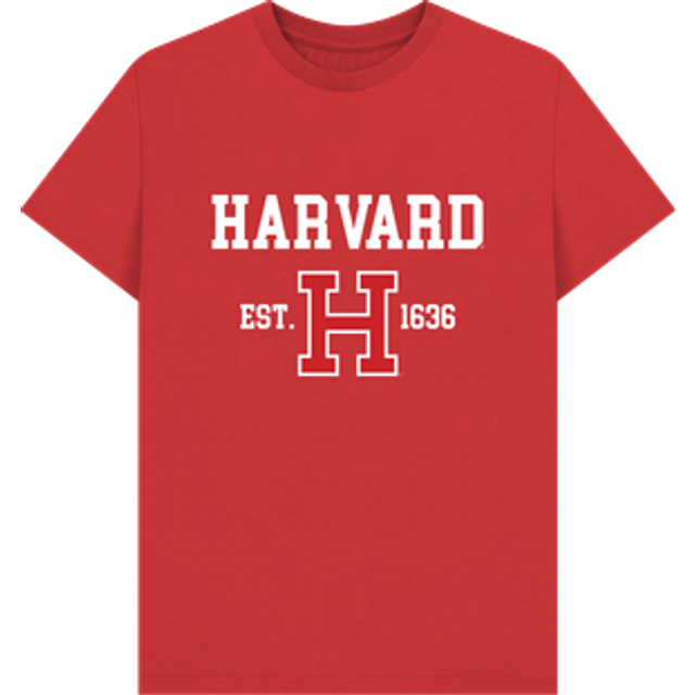 (S, Red) Harvard University Est 1636 Unisex T-Shirt Red