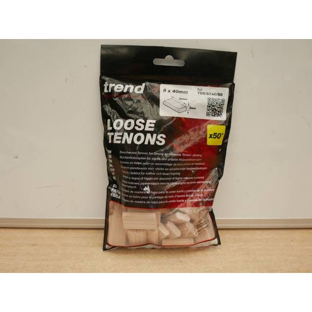 Trend Beech Loose Tenons 8mm x 40mm (Pkt 50)