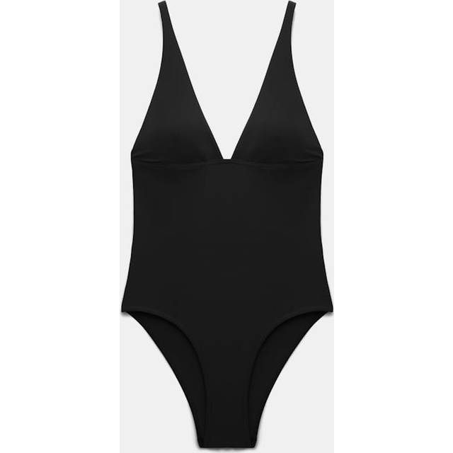 V-neck swimsuit - black (XS)