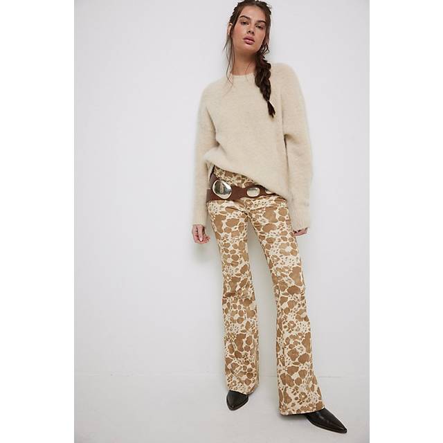 We The Free Penny Pull-On Printed Flare Jeans in Dunes Combo Animal Floral, Size: 26