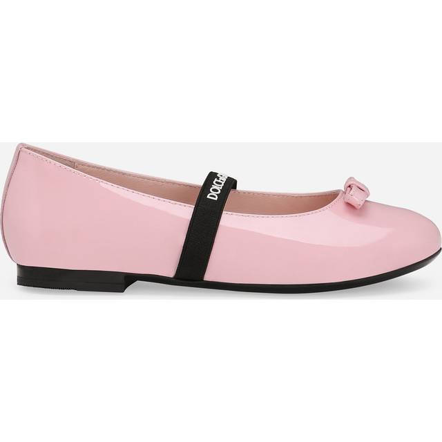 Dolce & Gabbana Patent Leather Ballet Flats With Bow - Woman Shoes (24-38) Pink Leather 33
