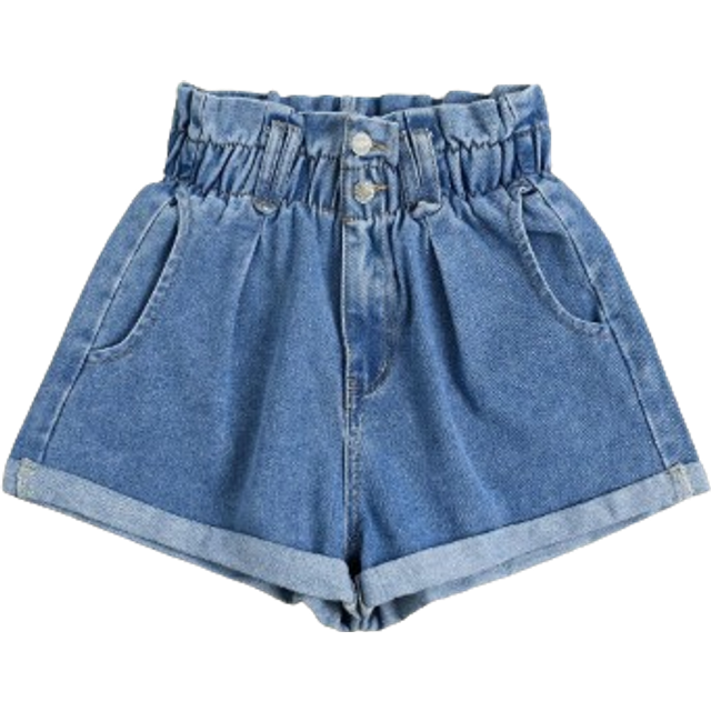 SHEIN Women&#39;s Fashion Solid Color Loose Denim Shorts