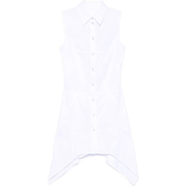 Sleeveless Bustier Shirtdress - WHITE - 4