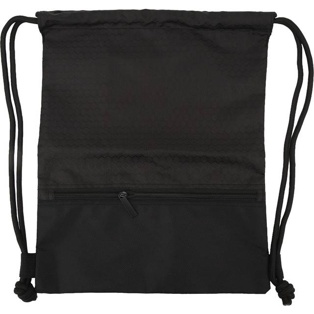 Black Drawstring Backpack Water Resistant String Bag Waterproof Sport Gym Bag for Men Women 44x36cm