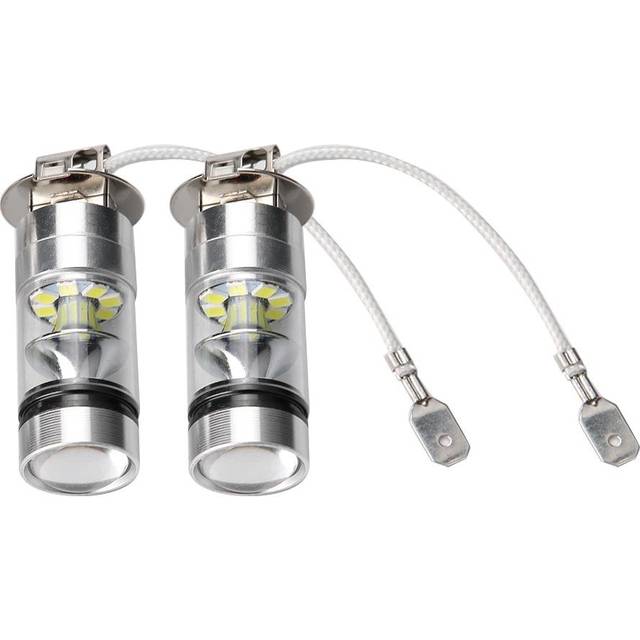 2Pcs H3 6000K 100W LED 20SMD High Power Fog Driving DRL Light Bulbs HID