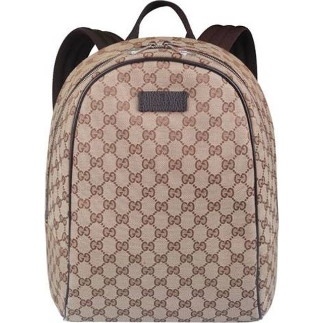 Gucci Logo Leather Logo Canvas schoolbag Backpack Unisex / / Brown Classic 449906-KY9NN-9873 - F