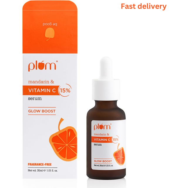 Plum 15% vitamin c face serum for glowing skin | non irritating formula 30ml