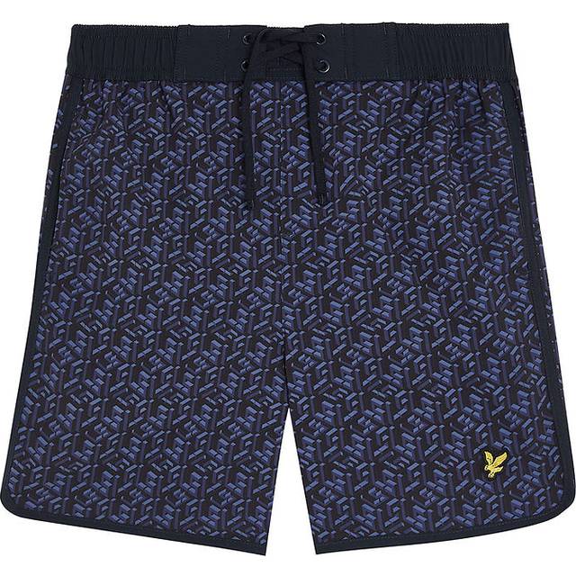Lyle & Scott - Badshorts Monogram Board Short - Blå