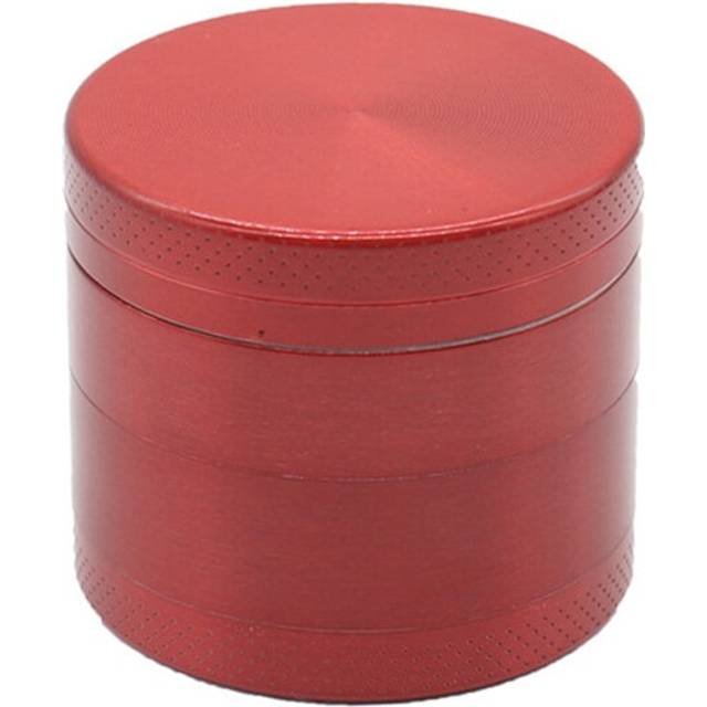 (63mm red) Aluminium Alloy Herb Grinder 63mm Diameter 4 Layer Dry Herb Crusher House