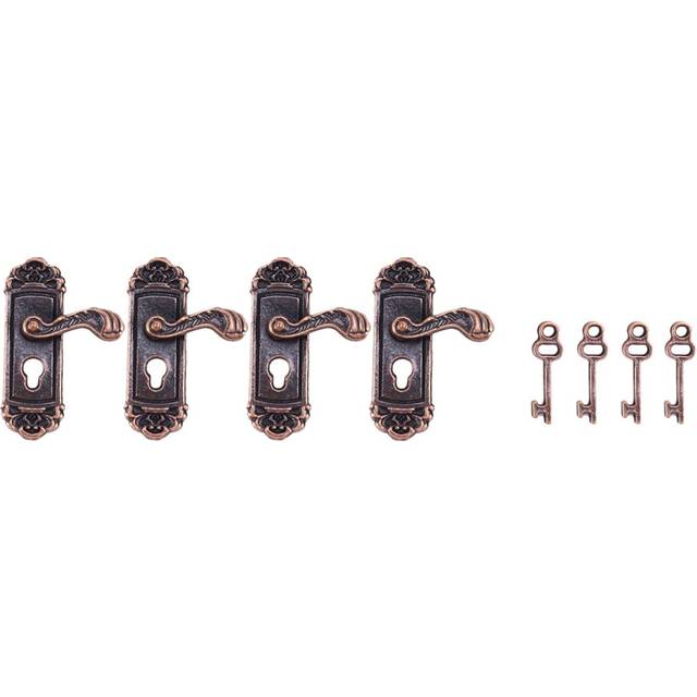 4Pcs Doll House Door Lock 1:12 Alloy Retro House Miniature Door Lock