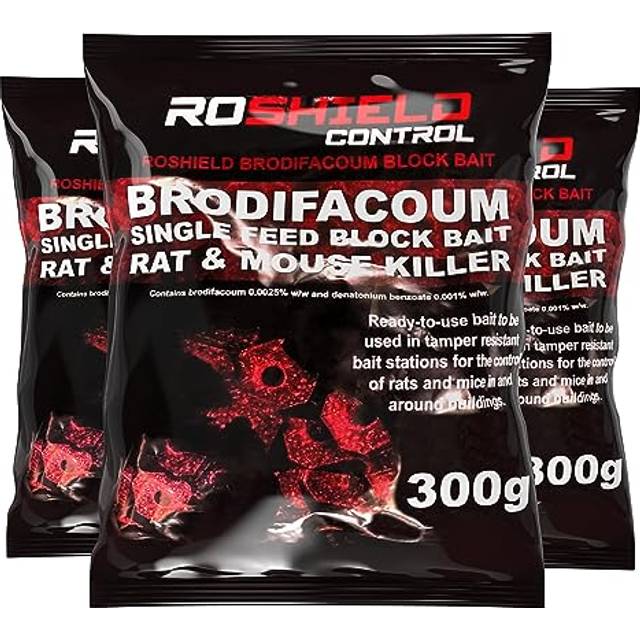 (900g) Roshield Brodifacoum Rat & Mouse Killer Wax Bait Blocks