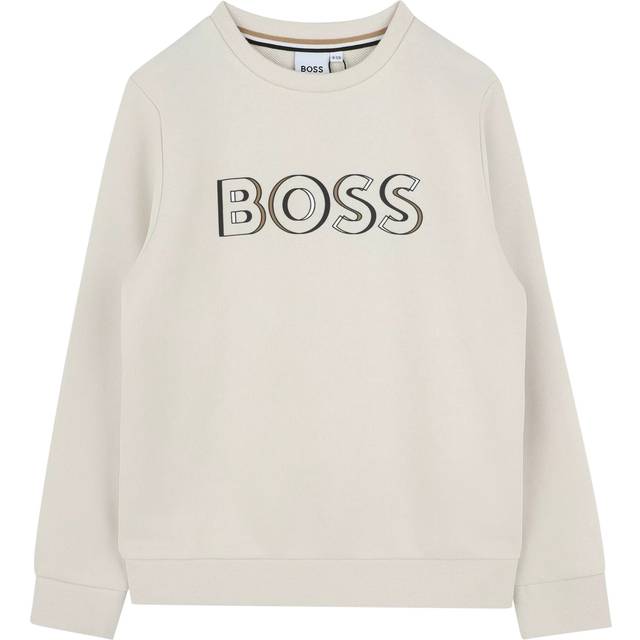 Boss Boys Ivory Boss Logo Sweatshirt - 5 year