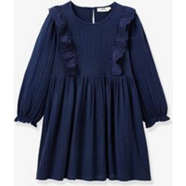 CYRILLUS cotton gauze dress for girls navy blue