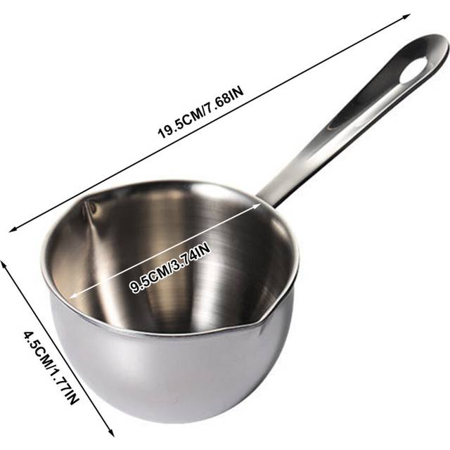(a-A) 304 Stainless Steel Milk Pot 150/300ml Milk Butter Warmer Pot Lightweight Butter Melting Pot Coffee Pot Mini Chocolate Melting