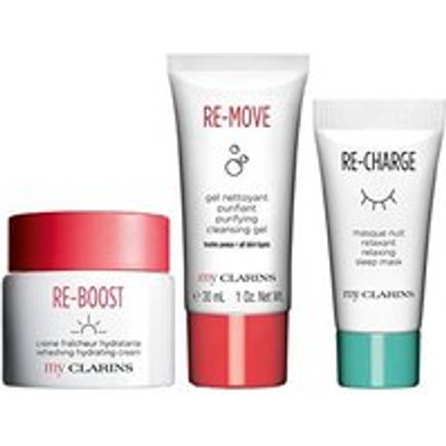 Clarins My Clarins The Essentials Gift Set 50ml Re-Boost Hydrating Cream + 30ml Re-Move Cleansing Gel + 15ml Re-Charge Sleep Mask