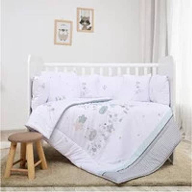 Lorelli Ranforce 5 Piece Bedding Set with Cot Bumper &#x2013; Giraffe White