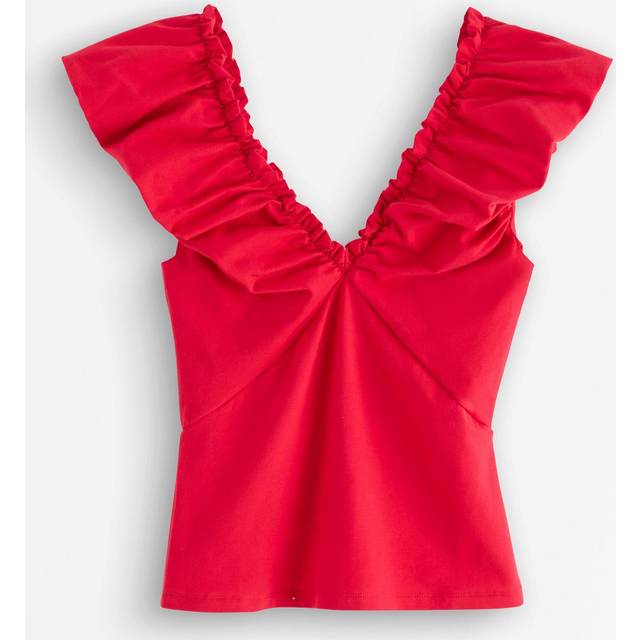 Top with wide neckline