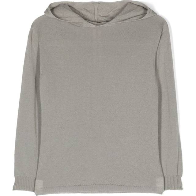 Rick Owens Kids - fine-knit virgin wool hoodie - kids - Virgin Wool - 8 yrs - Grey