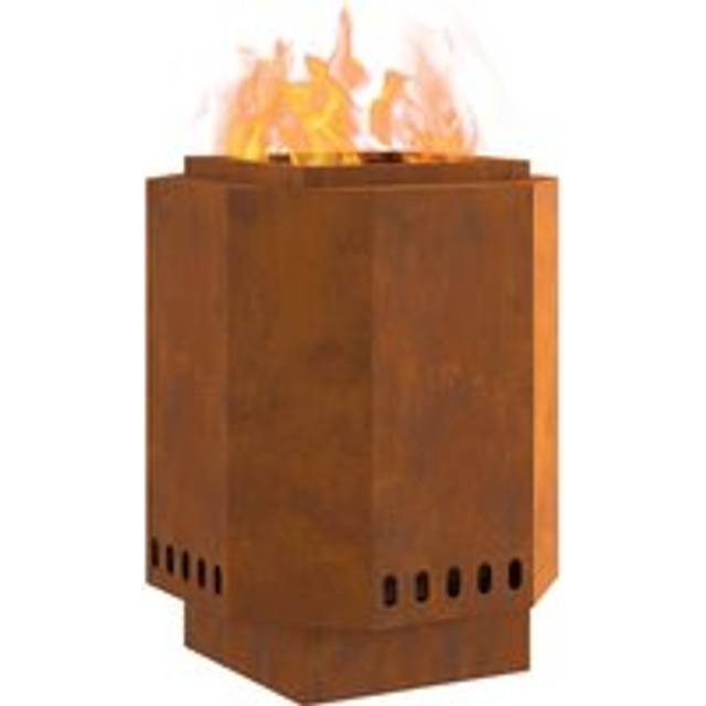 Smokeless Fire Pit 38x38x51 cm Weathering Steel Vidaxl