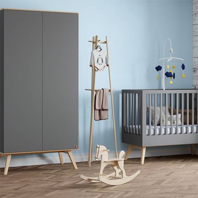 Vox Nature Double Wardrobe in Dark Grey & Oak