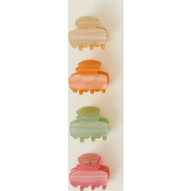 Accessorize – Olikfärgade, små hårklämmor, 4-pack-Flera