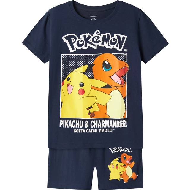 NAME IT Kids' Pokemon Shortie Pyjama Set, Navy Blazer
